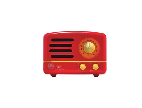 Alto-Falante Bluetooth Vintage MUZEN Otr com Funções Fm-Aux Alto-Falante Portátil de Conexão Sem Fio de Áudio de 5 Watts 1000 Mah Vermelho