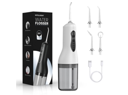 Irrigador Oral SFUSHOS com Bomba de Pistão para Remoção de Tártaro, Branqueamento e Limpeza (l5 Branco 4 Modos)