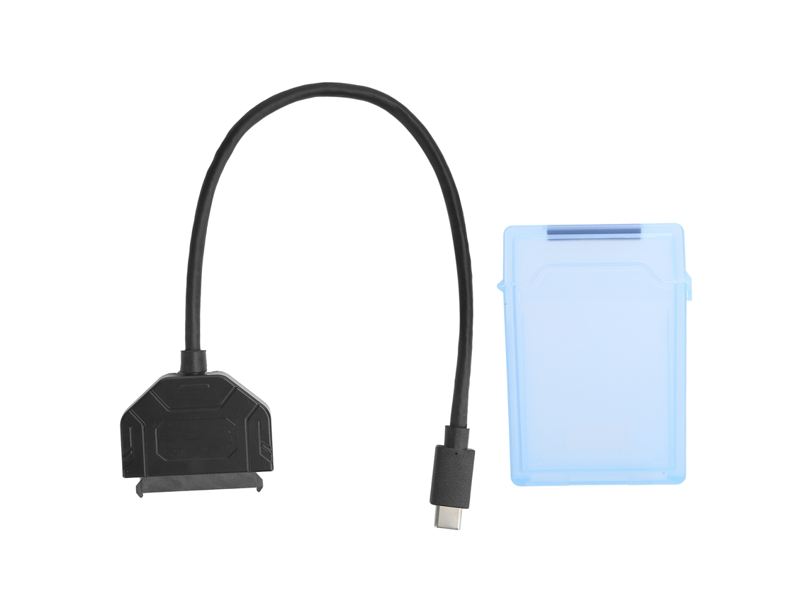 Adaptador Typec Sata 2,5 Polegadas Usb 3.0 10g Ssd Hdd Cavo De Disco Rígido Caixa De Proteção Azul