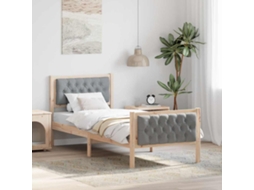 Vidaxl Estrutura Da Cama Com Cabeceira Cinzento-claro 80 X 200 Cm