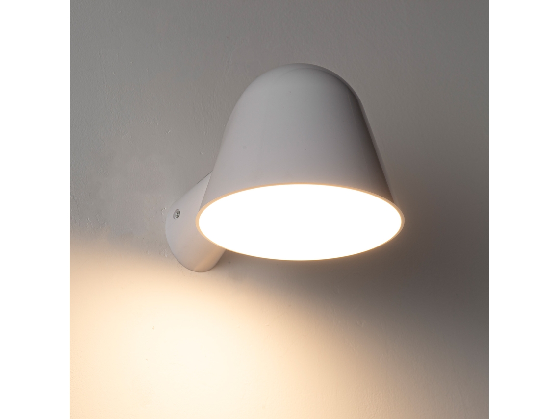 Aplique De Parede De Design Moderno Branco – Abajur Cônico, 1xe14 Máx. 10w, Iluminação Interior