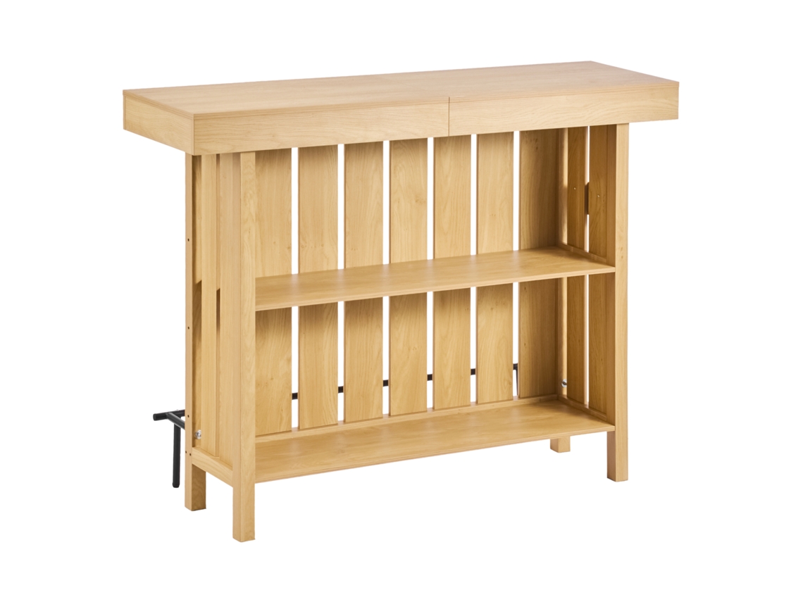 Mesa de bar com prateleiras, 3 níveis, 140x39,8 cm | S/MARCA