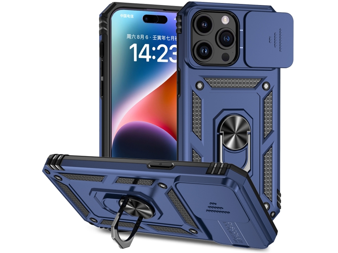 Capa Para Iphone 15 Pro Max - Suporte Deslizante Para Câmera
