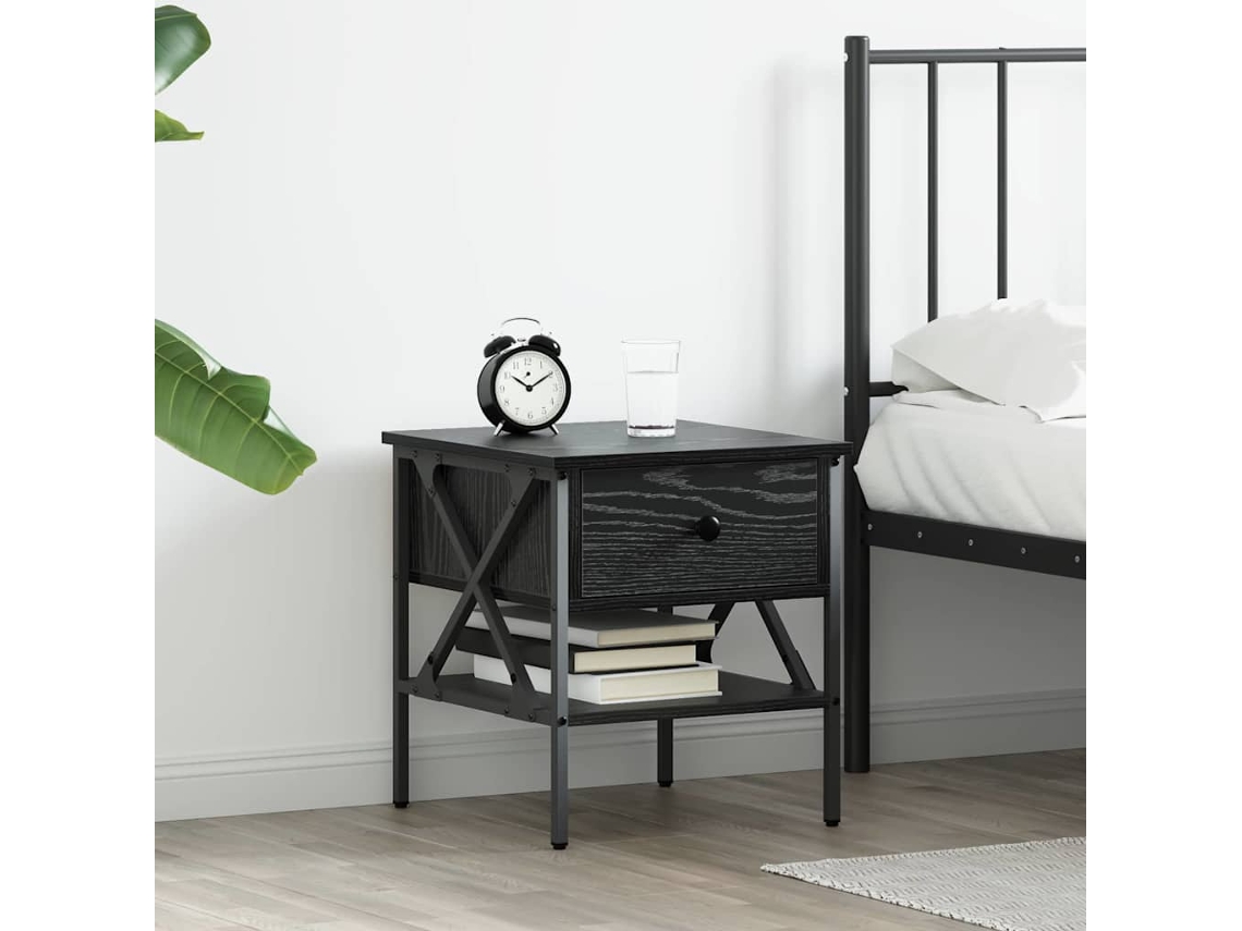 Vidaxl Armário De Cabeceira Com Gaveta Carvalho Preto 40 X 42 X 45 Cm