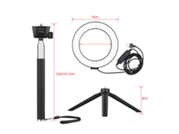 2026 luz de Anel Led com Suporte, Luz de Preenchimento Usb, Luz Led Mini para Fotografia e Selfies