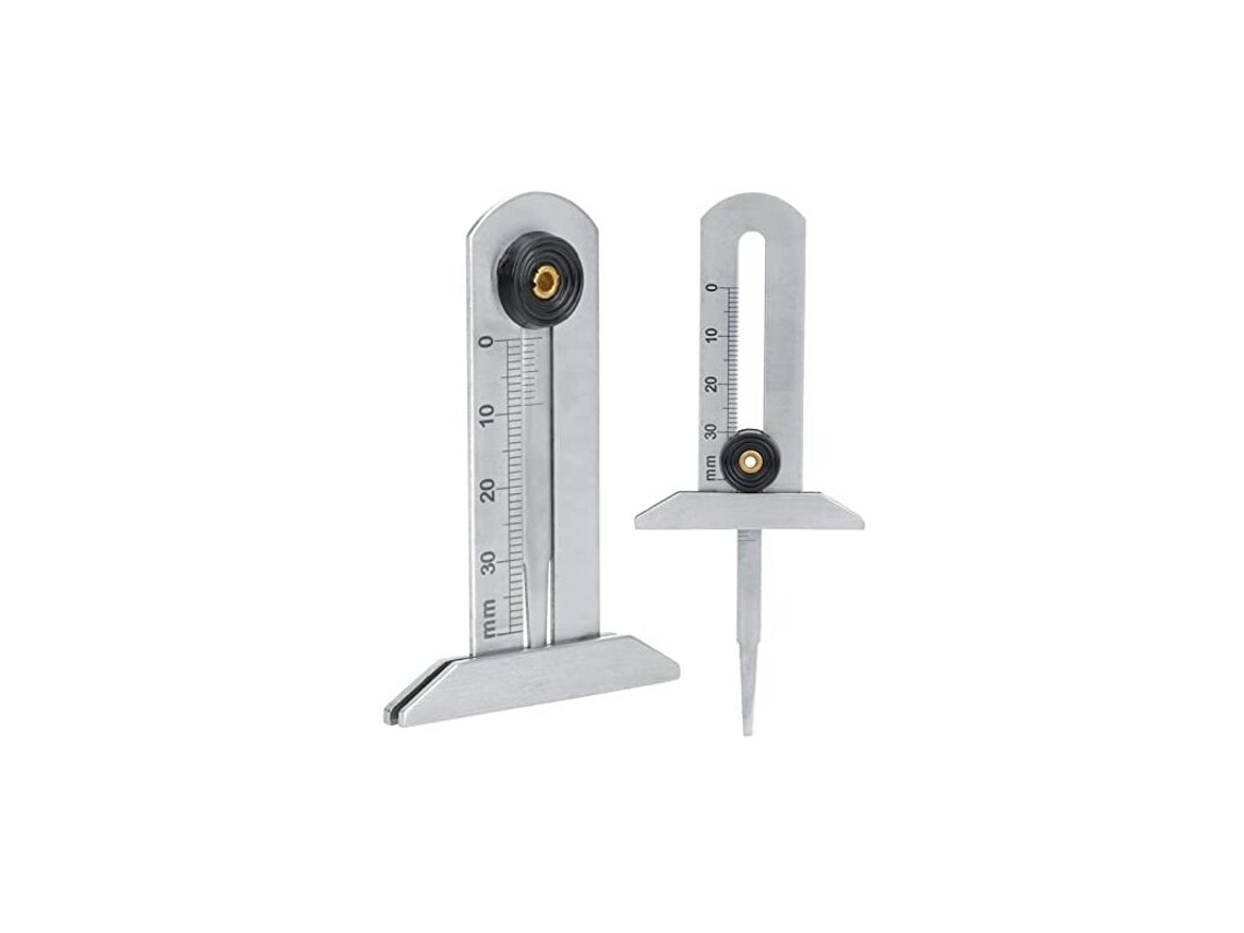 Indicador De Desgaste Pneus, Medidor De Profundidade Pneus Em Aço Inoxidável, Régua De Segurança Para Pneus 0 A 30 Mm Carros E Motocicletas