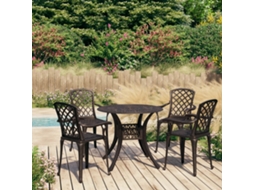 Vidaxl 5 Pcs Conjunto Bistrô Alumínio Fundido Bronze