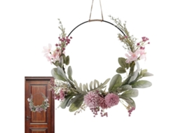 Flor Artificial Verde, Casamento Estilo Ins/guirlanda Decorativa Universal para Porta, Rosa Claro e Escuro AQUAFORGE