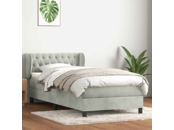 Vidaxl Cama Com Molas/colchão Cinzento-claro 80x210 Cm Veludo