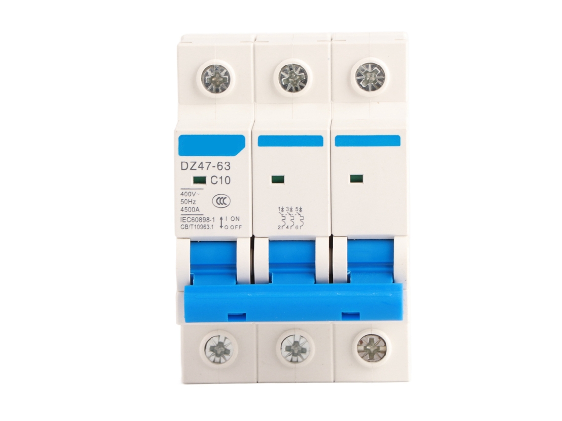 Interruptor Miniatura Mcb Dz47-63 400v 10a 3 Polos
