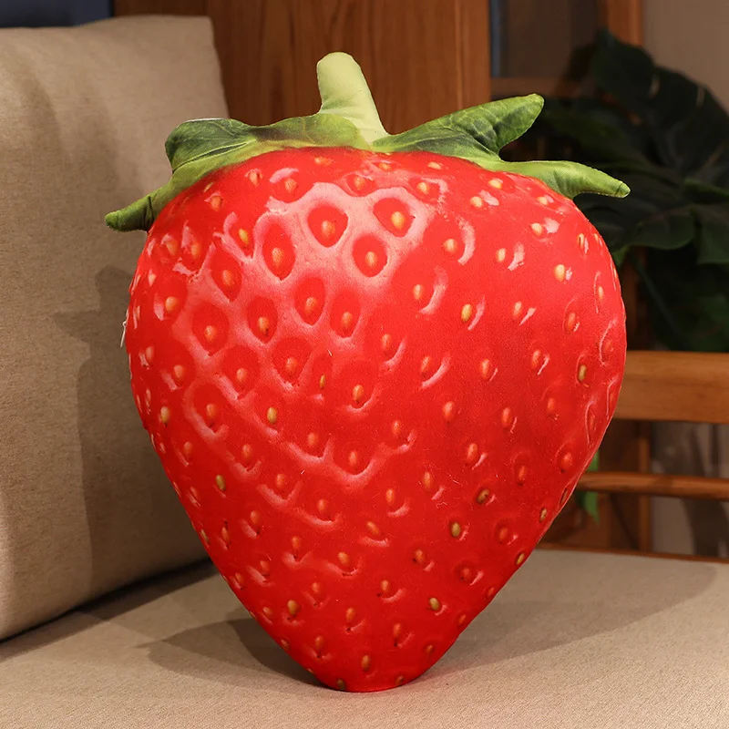 Almofada para Adultos, Almofada de Assento, Almofada de Encosto, Série Frutas Sintéticas MDUG (morango 40cm)