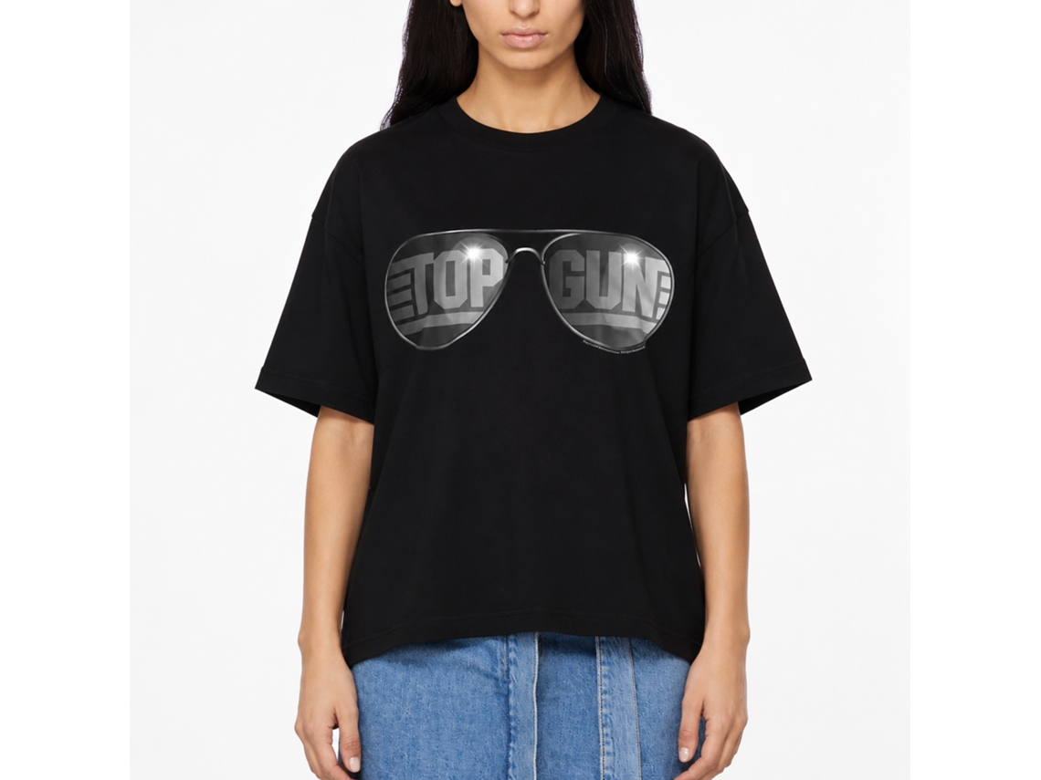 Rockinstone Top Gun Movie Top Shades Black Adult T-shirt Size:xl