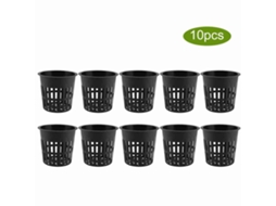 10pcs Cestos Hidropônicos Plásticos Duráveis Seguros Preto