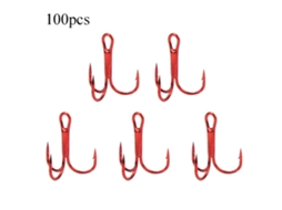 Anzol de Pesca de Aço Carbono Alto Vermelho 8 100pcs