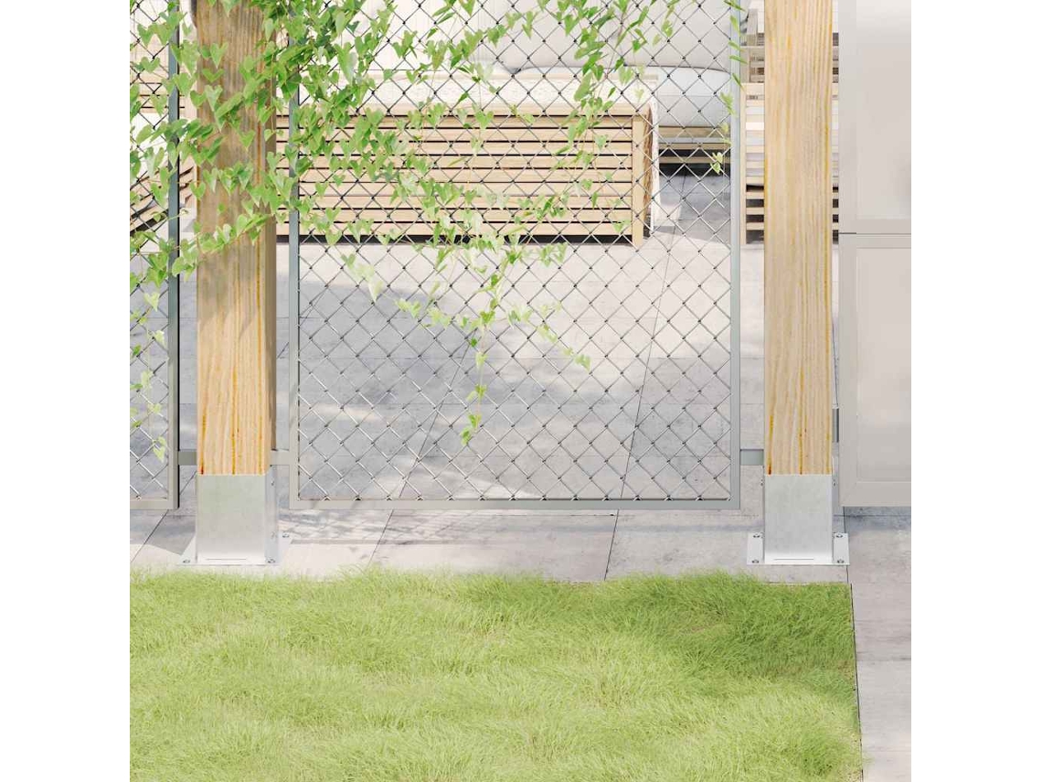 Vidaxl Bases De Poste Quadradas 12 Pcs Prata 101x101mm Aço Galvanizado