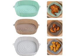 Acessórios Para Airfryer, Formas De Silicone, Conjunto De 3, Silicone, 20 Cm, Resistentes A Altas Temperaturas
