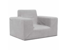 Vidaxl Sofá Infantil Pelúcia Macia Cinzento-claro