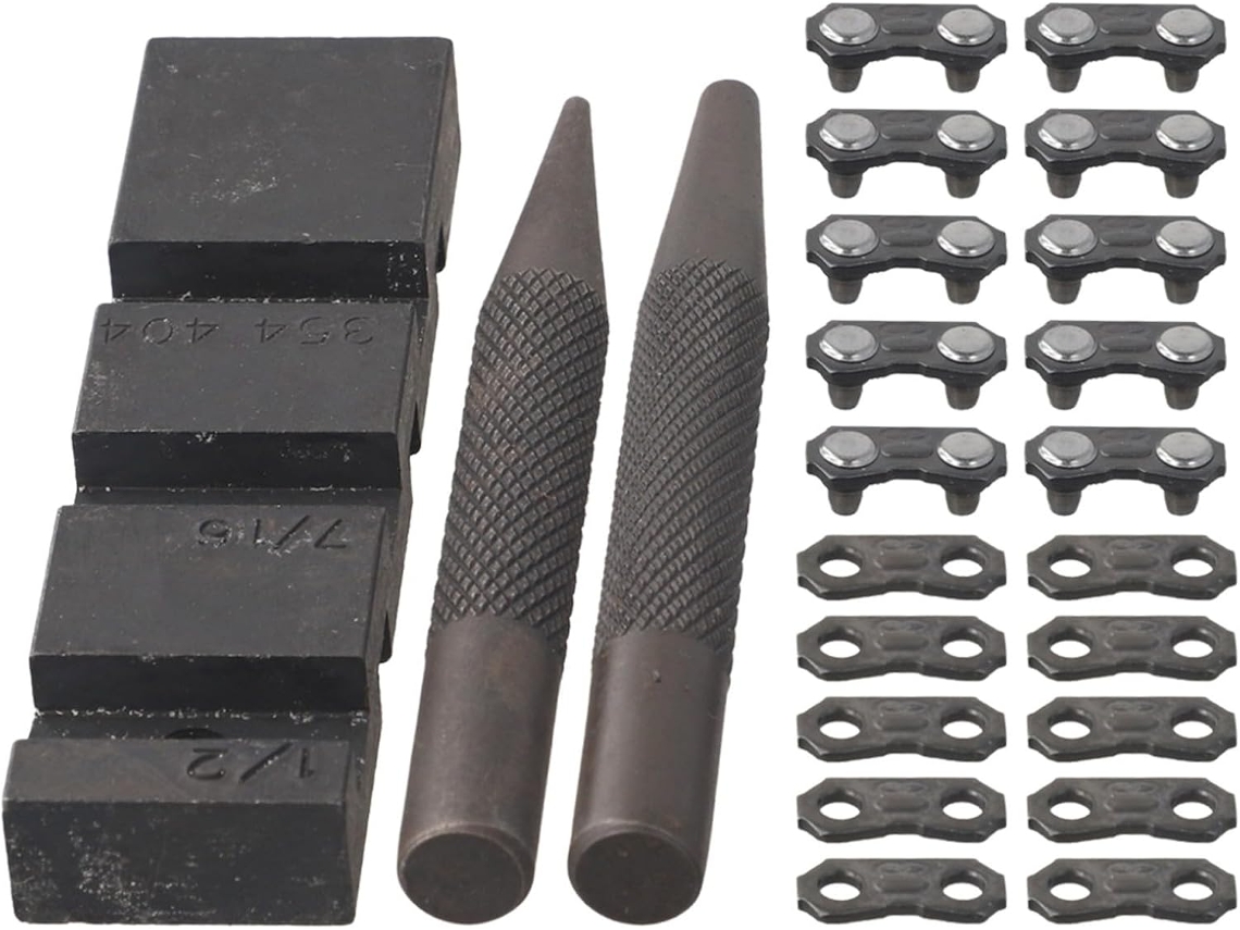 Kit De Reparo De Bolso Para Motosserras Com 10 Elos Mestres Para Correntes De 1/4", 3/8", Lp, 325, 3/8" E 404.