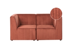 Sofá Modular Moderno Beliani Lemvig De Bombazine Castanho Dourado 166x83x78