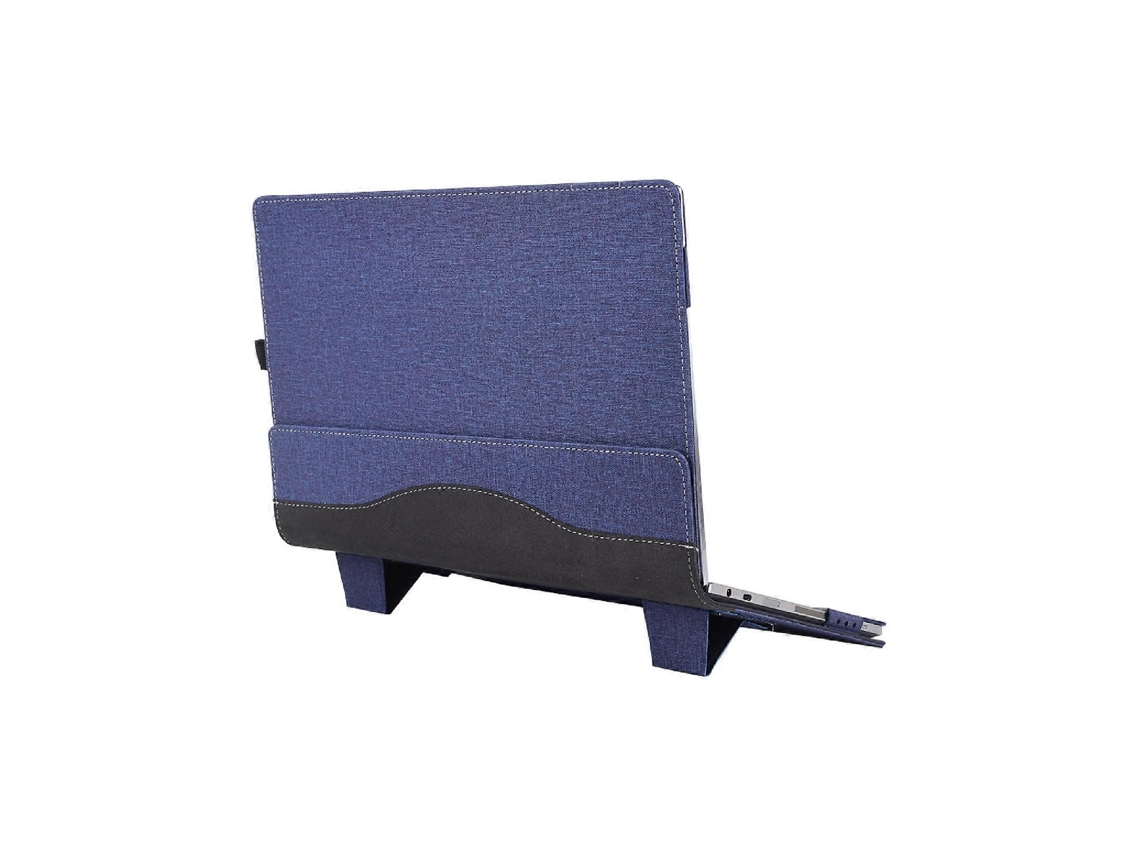 Bolsa para laptop multifuncional de couro sintético Webake com suporte para laptop de 15,6 polegadas, azul
