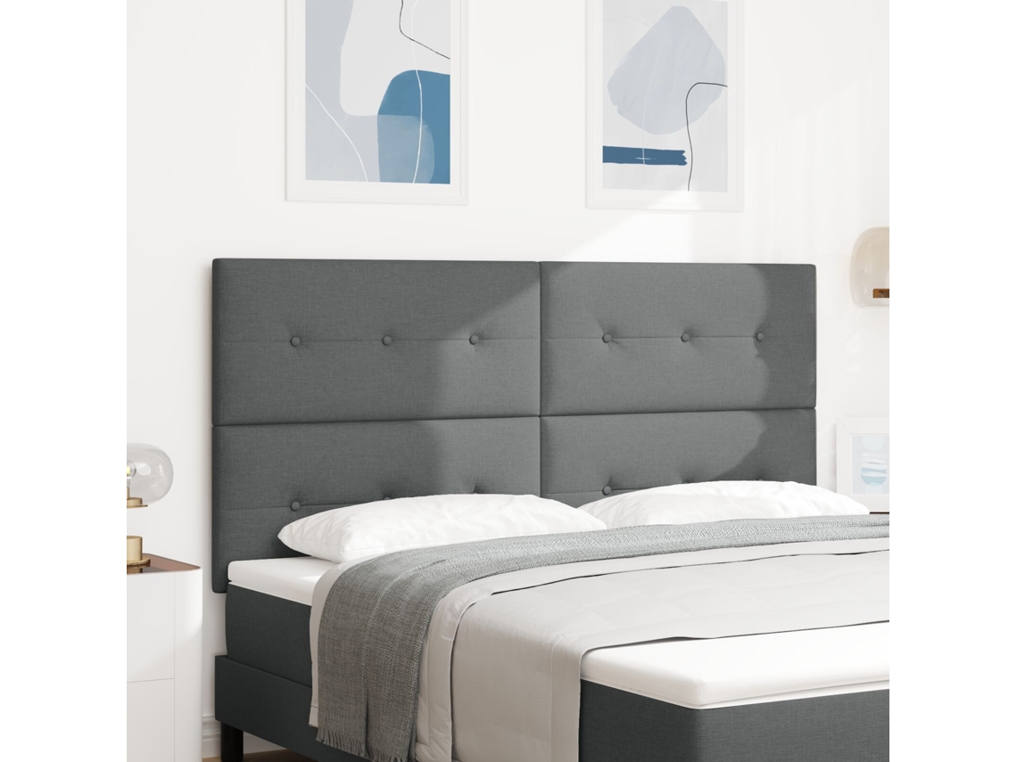 Cabeceira Botões Estofada Cinza Escuro 180 Cm Tecido Lovely Home