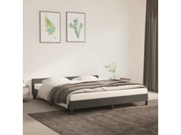 Estrutura De Cama Sem Colchão 180x200 Cm Veludo Cinzento-escuro