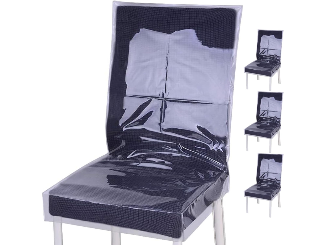 Conjunto De 4 Capas Plásticas Transparentes Para Cadeiras De Jantar, À Prova D'água E Poeira