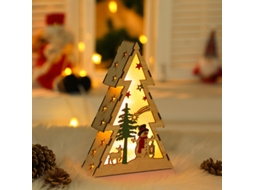 Árvore De Natal Em Forma De Enfeites Natalinos, Madeira Brilhante À Noite-aquaforge