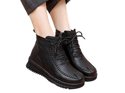 Bota Feminina Com Suporte De Tornozelo E Zíper, À Prova Dágua, Macia, Bico Redondo, Para Jeans, Sobretudo, Calças Acolchoadas Slowmoose (39, Preto)