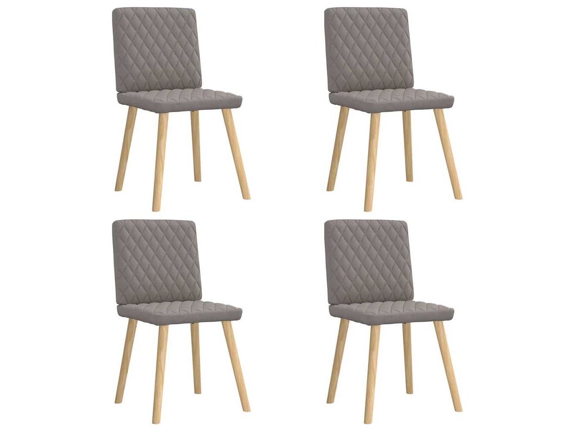 Vidaxl Cadeiras De Jantar 4 Pcs Tecido Cinzento-acastanhado