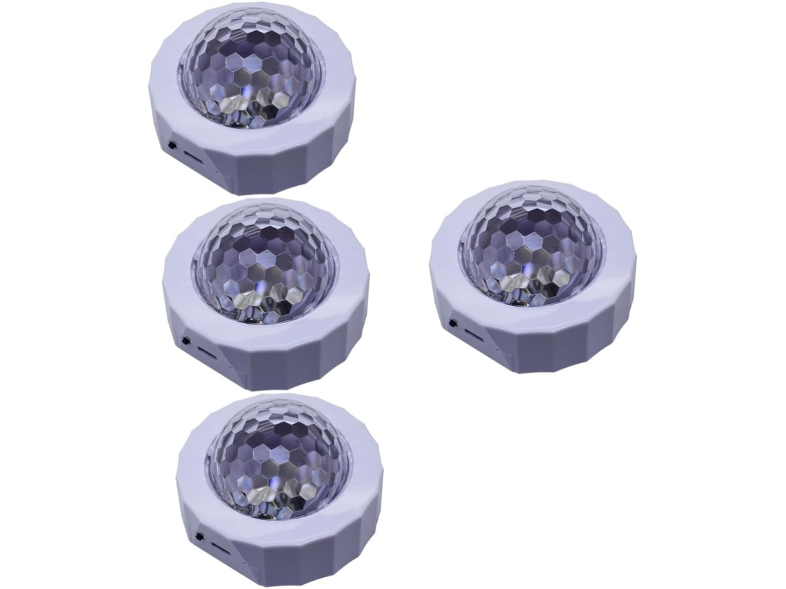 Conjunto De 8 Luzes Led De Discoteca Para Carro, Recarregáveis Via Usb, Com Efeitos De Luz Coloridos.