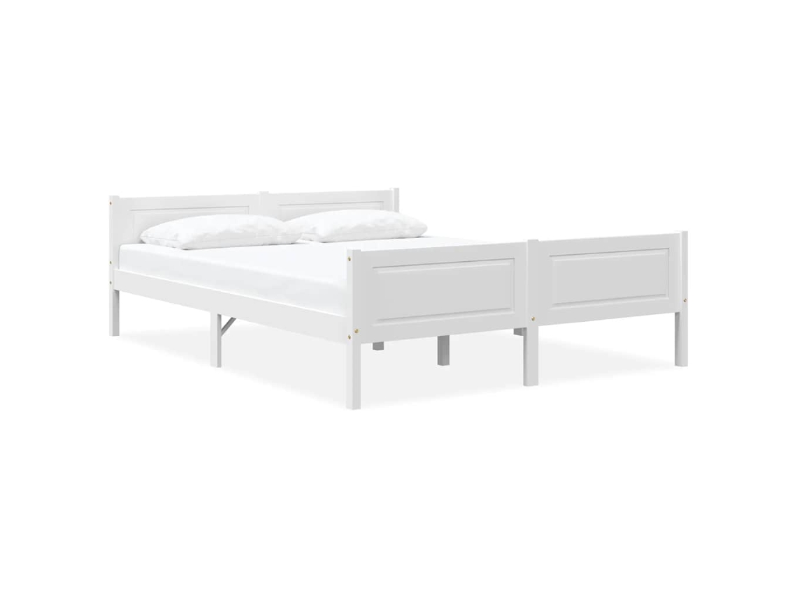 Vidaxl Estrutura De Cama 120x200 Cm Pinho Maciço Branco