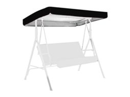 Cobertura Substituta para Cadeira de Balanço ao Ar Livre Impermeável 190t Revestida com Prata 190x132x15cm/20cm Preta S/MARCA