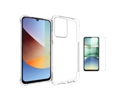 Kit Capa Super Proteção Película De Vidro Temperado Gift4me Para Xiaomi Redmi 15a 5g - Transparente