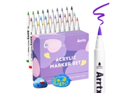 Canetas De Tinta Acrílica, 30 Cores Vibrantes, Compatibilidade Com Múltiplas Superfícies, 30a Cor Pastel