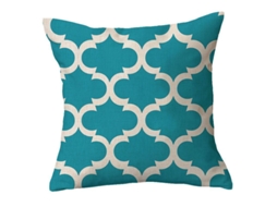 2026 funda de Almohada de Lino 2 Piezas, Abstracción Geométrica, Rayas Azul Lago Y Blanco, Moderno Simple, 45x45 Cm