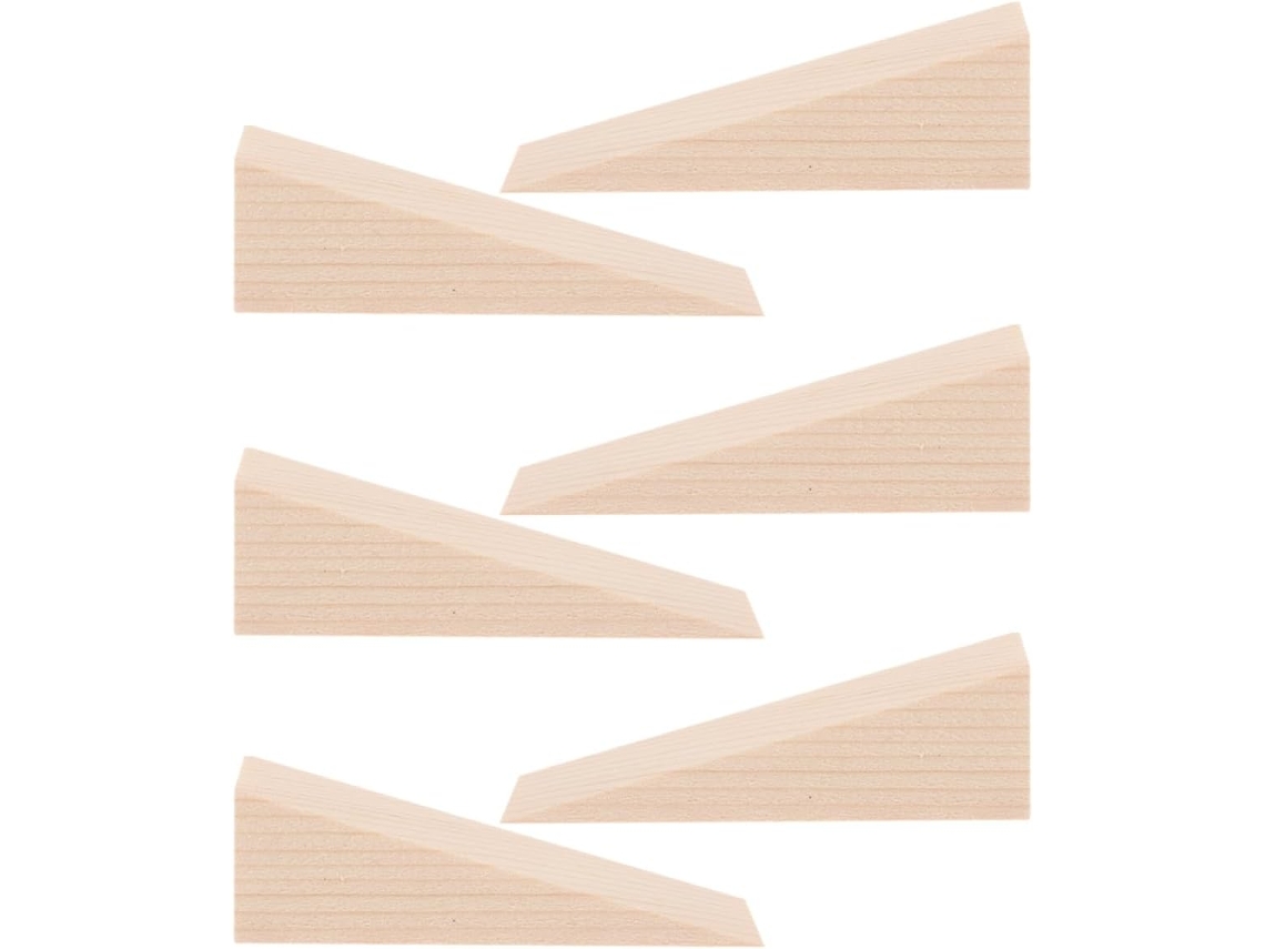 Conjunto De 6 Cunhas Triangulares De Madeira Para Portas, Antiderrapantes, Resistentes E Versáteis.