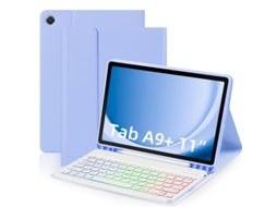 Teclado Retroiluminado Em Tons De Lavanda, Roxo E Branco, Para Samsung S7/s8/s9/s9 Fe/s10 Fe/s10 Lite De 10,9 A 11 Polegadas. Yunzii