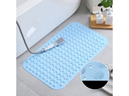 Tapete antiderrapante PVC banheira com ventosas ecológico sem cheiro 35x70cm azul céu