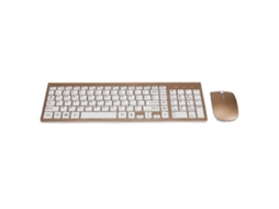 Lurelia Conjunto De Teclado E Mouse Sem Fio De 2,4 Ghz Compatível Com Mac, Pc E Windows Xp/7 Co (dourado)