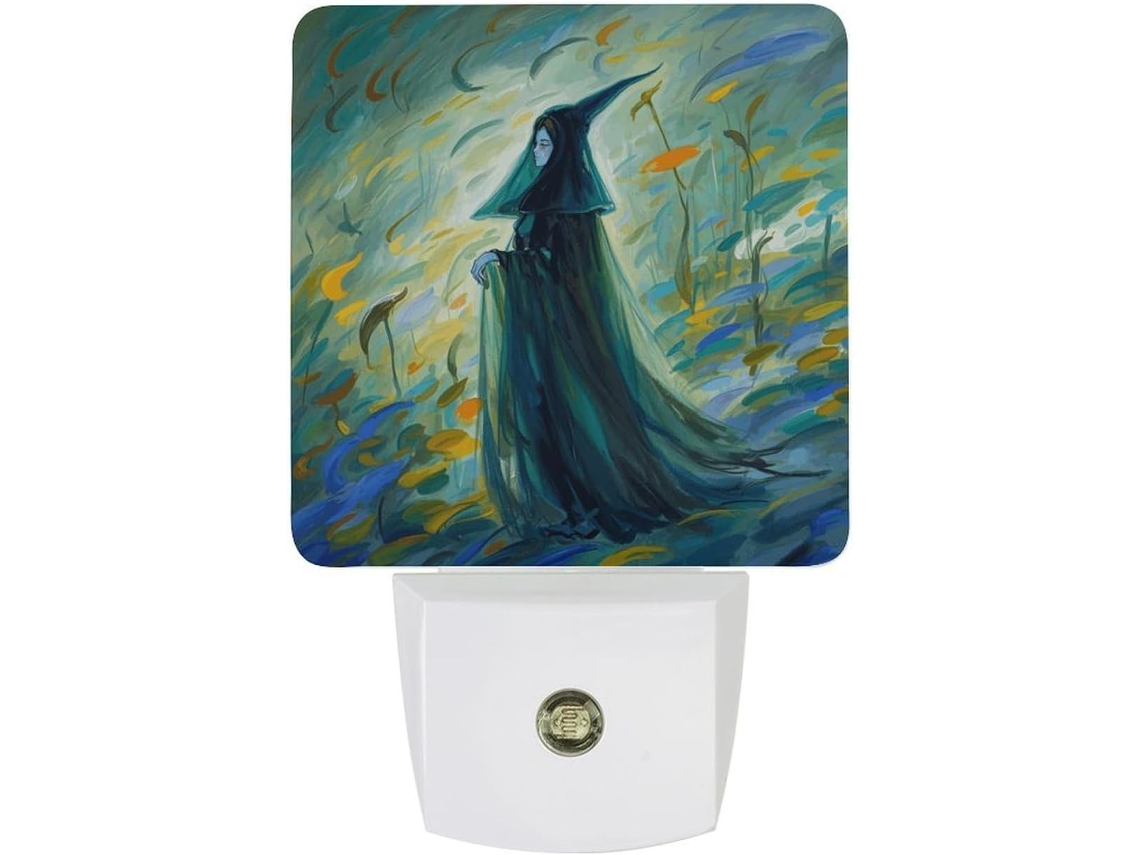 Luminária de parede noturna com plugue, modelo Ashland Witch, com sensor de LED, luz noturna branca e suave.