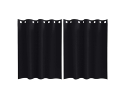 Maison Exclusive - Cortinas Blackout Com Argolas 2 Pcs Preto 140 X 140 Cm
