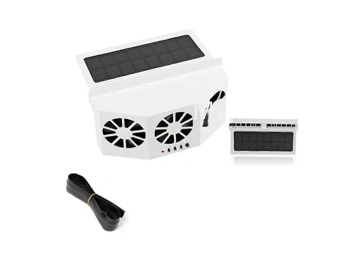 Ventilador Solar Branco De 3 Cabeças Para Carro, Resfriador De Ar Elétrico Para Carro, Saída De Ar Para Carregamento, Purificador De Ar Para Banco Tra