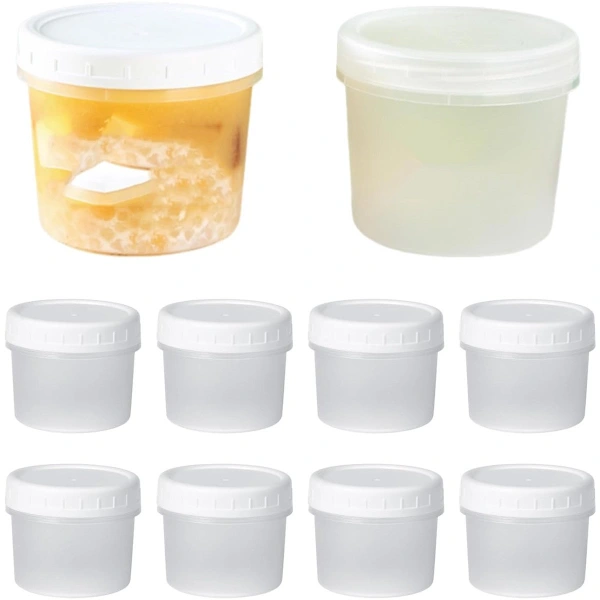 Conjunto De 10 Recipientes Para Armazenamento, 160 Ml, Empilhável, Com Tampa, Transparente, Para Molhos