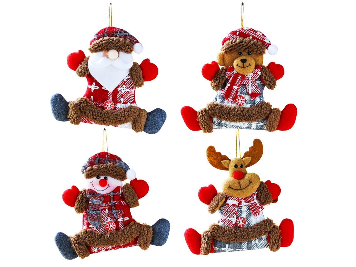 Enfeites de Natal 4 Peças de Personagens de Natal para Decoração RNEMITERY