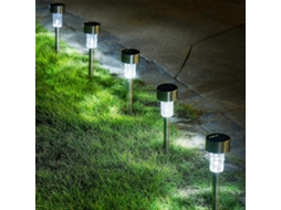 Rebe lâmpadas Solares Exteriores 12 Unidades Led Sem Fio para Jardim, Pátio, Grama, Caminho e Entrada de Aço Inoxidável