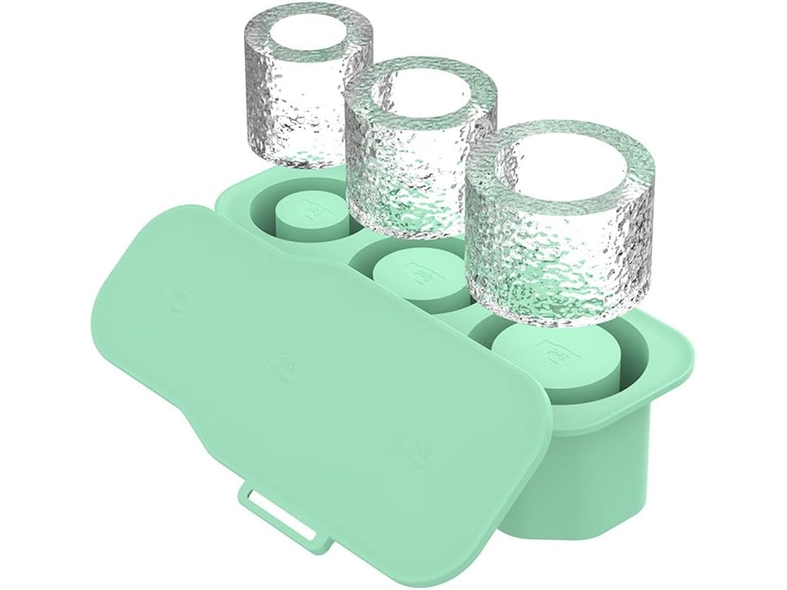 Forma De Gelo Silicone Para Copo Stanley, Bandeja De Gelo 20 A 40 Oz Com Tampa Para Fazer 3 Cilindros Ocos