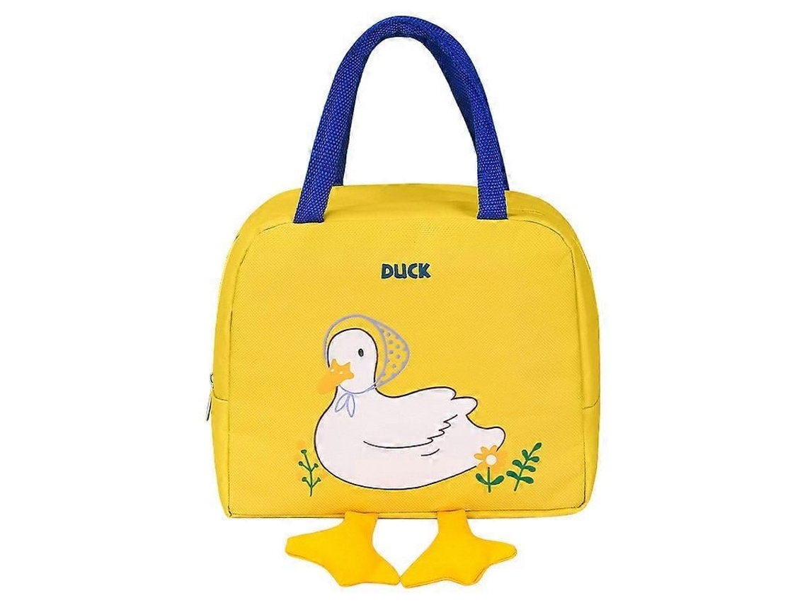 Lancheira Pequena em Formato de Patinho Amarelo com Pezinhos, Lancheira de Desenho Animado, Bolsa Térmica Estilo Instagram para Estudantes BRILVIBERA