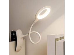 Lâmpada De Mesa Clipável Com Led, Controle Táctil, 3 Níveis De Brilho, Luz Anti-flicker, Branco, Ideal Para Leitura E Estudo Branco