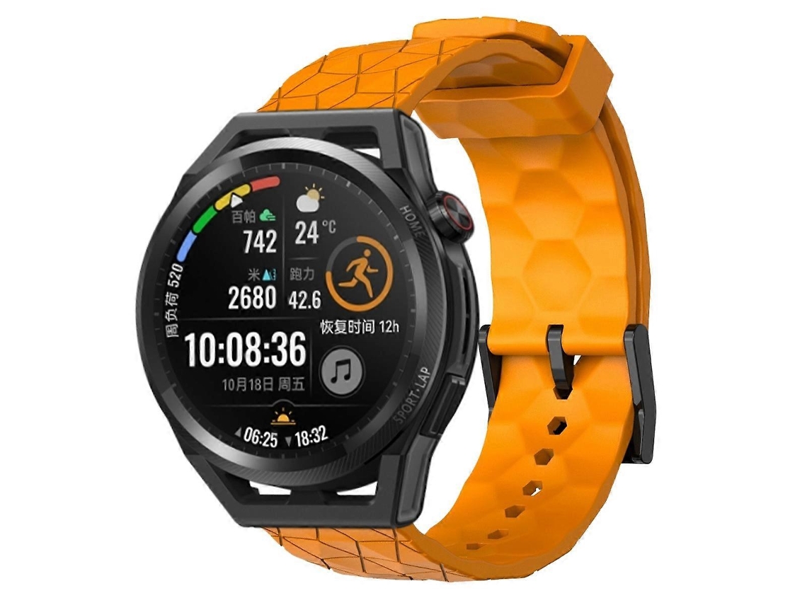 Pulseira De Silicone De Cor Sólida Com Estampa De Futebol Para Huawei Watch Gt Runner 22mm